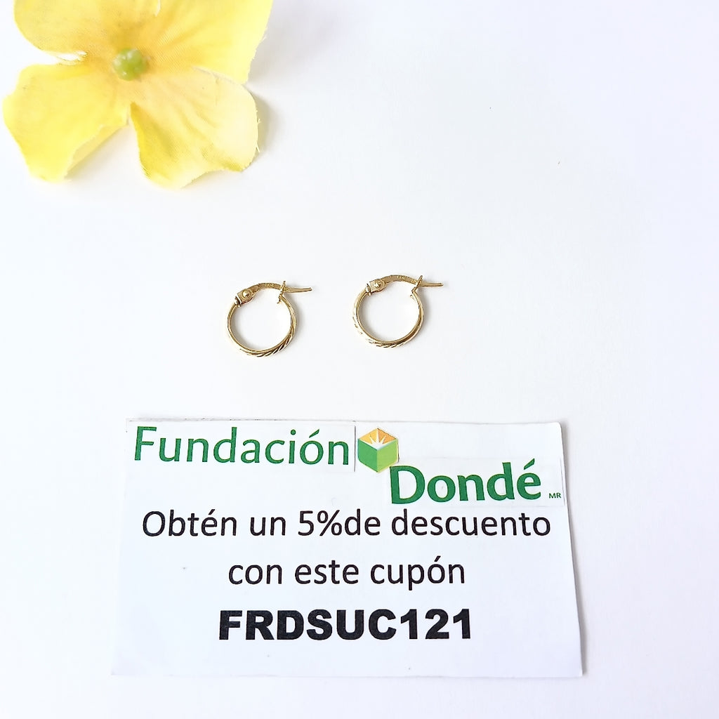 ARRACADAS PAR ORO 14 K 0.7 GRMS (SEMINUEVO)