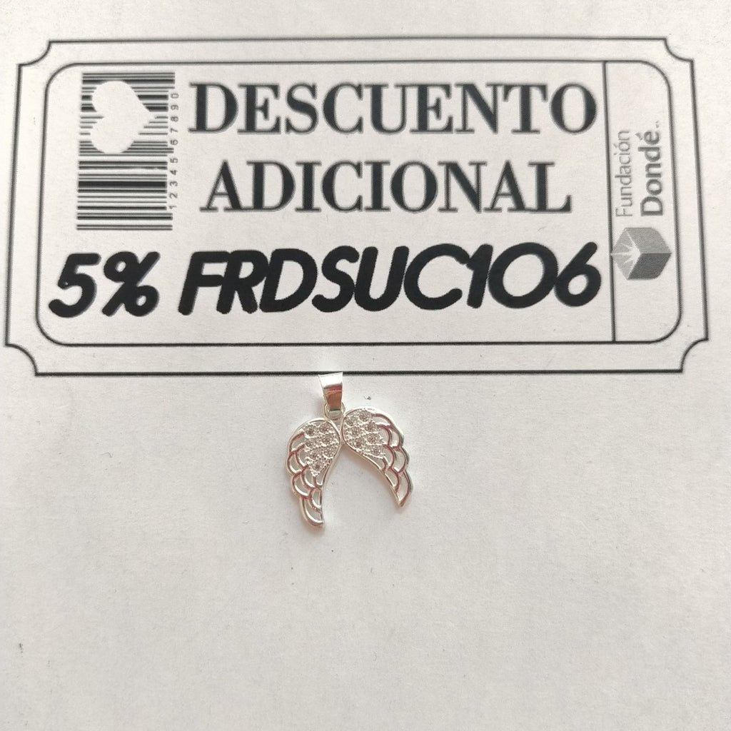 DIJE ALAS C/CIRCONIAS PLATA .925 2.3 GR (NUEVO)