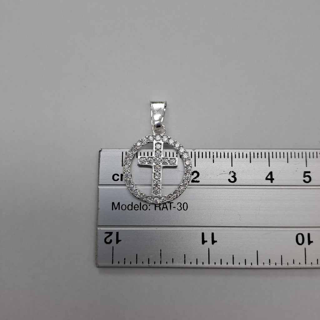 DIJE CRUZ C/CIRCONIAS PLATA .925 2.3 GR (NUEVO)