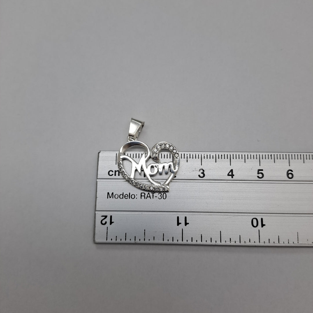 DIJE CORAZON C/CIRCONIAS PLATA .925 3.1 GR (NUEVO)