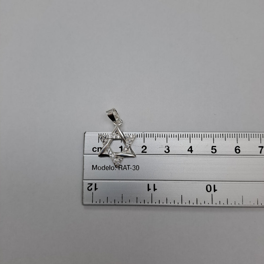 DIJE ESTRELLA DE DAVID C/CIRCONIAS PLATA .925 2.6 GR (NUEVO)