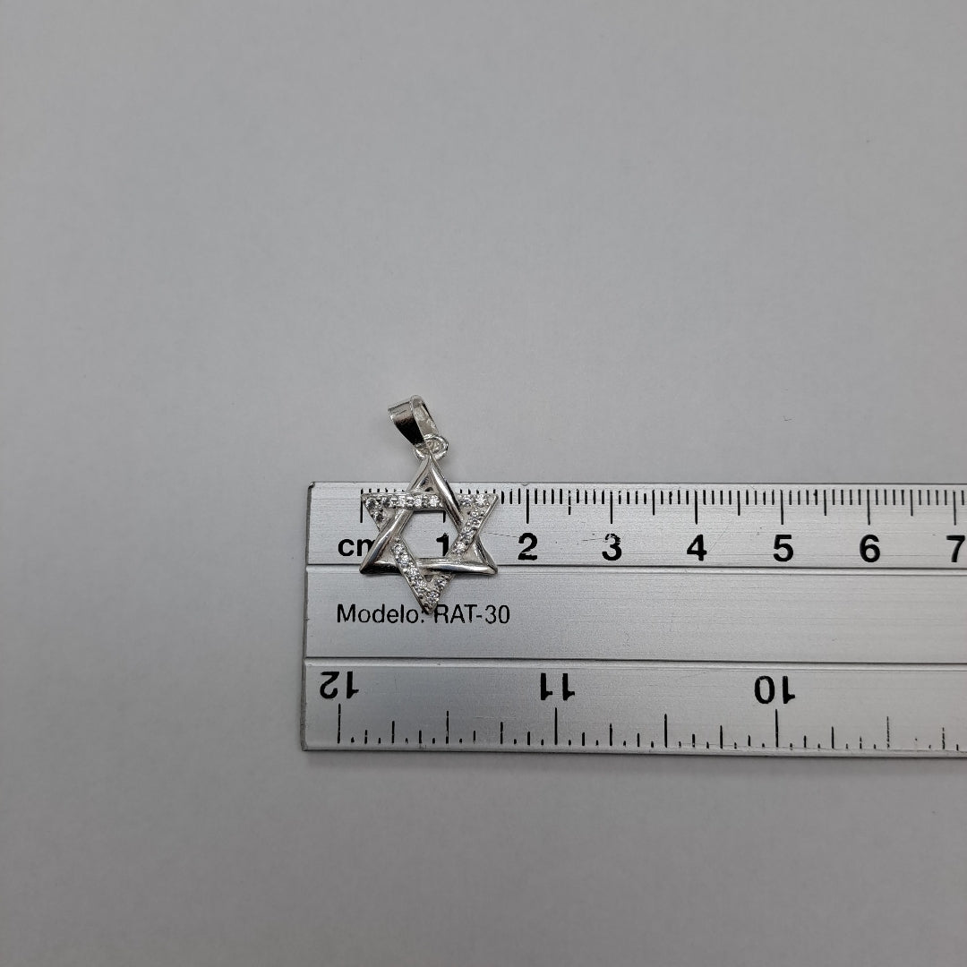DIJE ESTRELLA DE DAVID C/CIRCONIAS PLATA .925 2.6 GR (NUEVO)