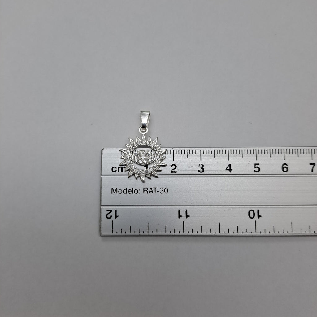 DIJE OJO MAGICO CON CIRCONIAS PLATA .925 2 GR (NUEVO)