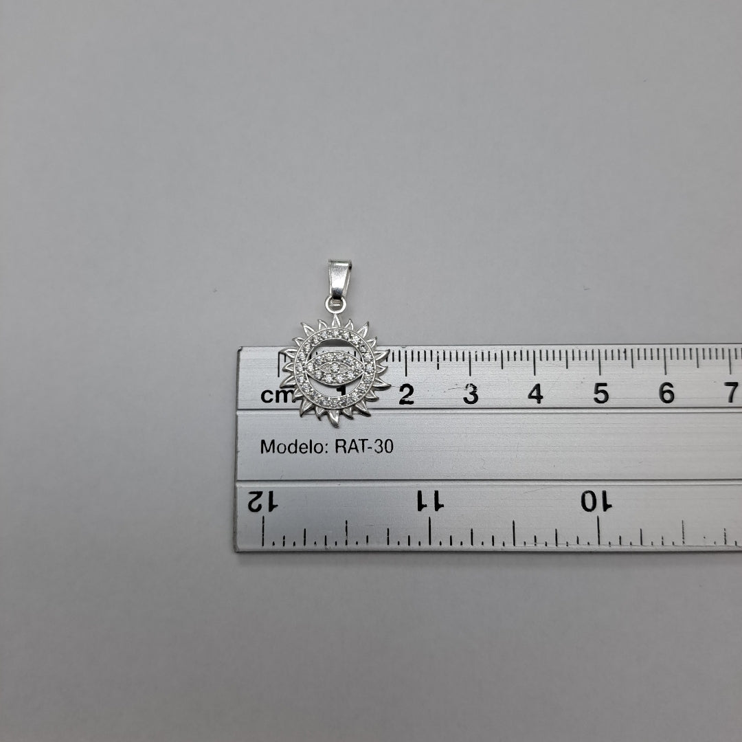 DIJE OJO MAGICO CON CIRCONIAS PLATA .925 2 GR (NUEVO)