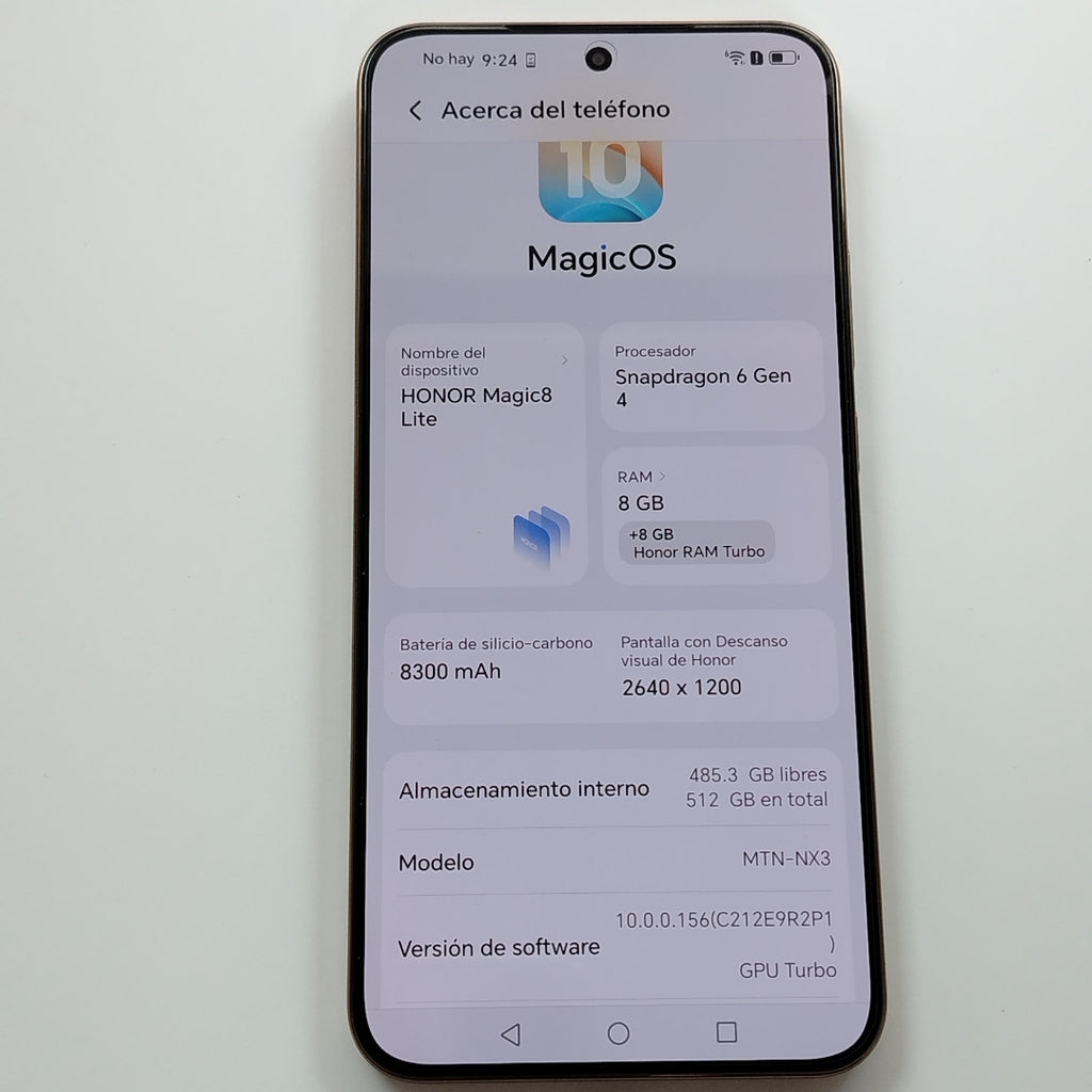 CELULAR HONOR MAGIC 8 LITE MTN-NX3 (2025) 512 GB 8 GB RAM (SEMINUEVO)