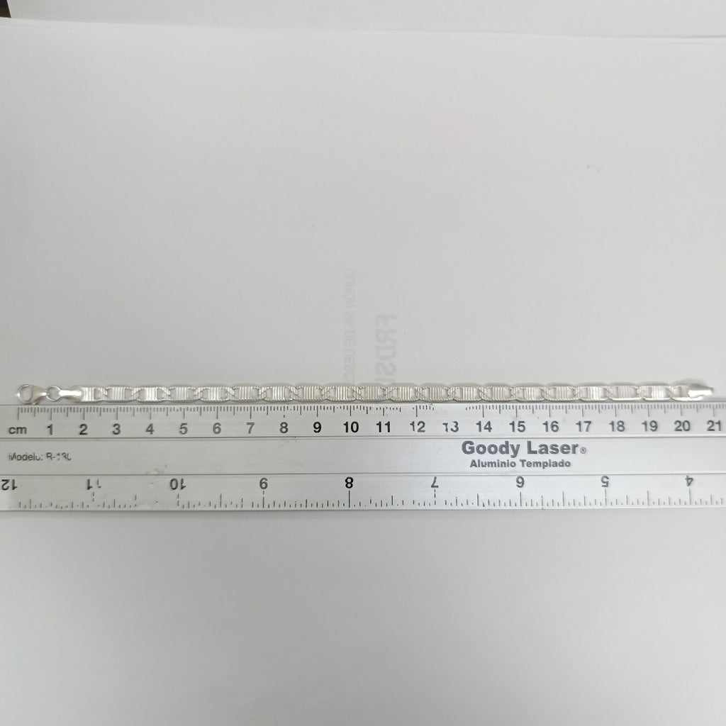 PULSERA TEJIDO ESPEJO PLATA .925 21 CM 8 GR (NUEVO)
