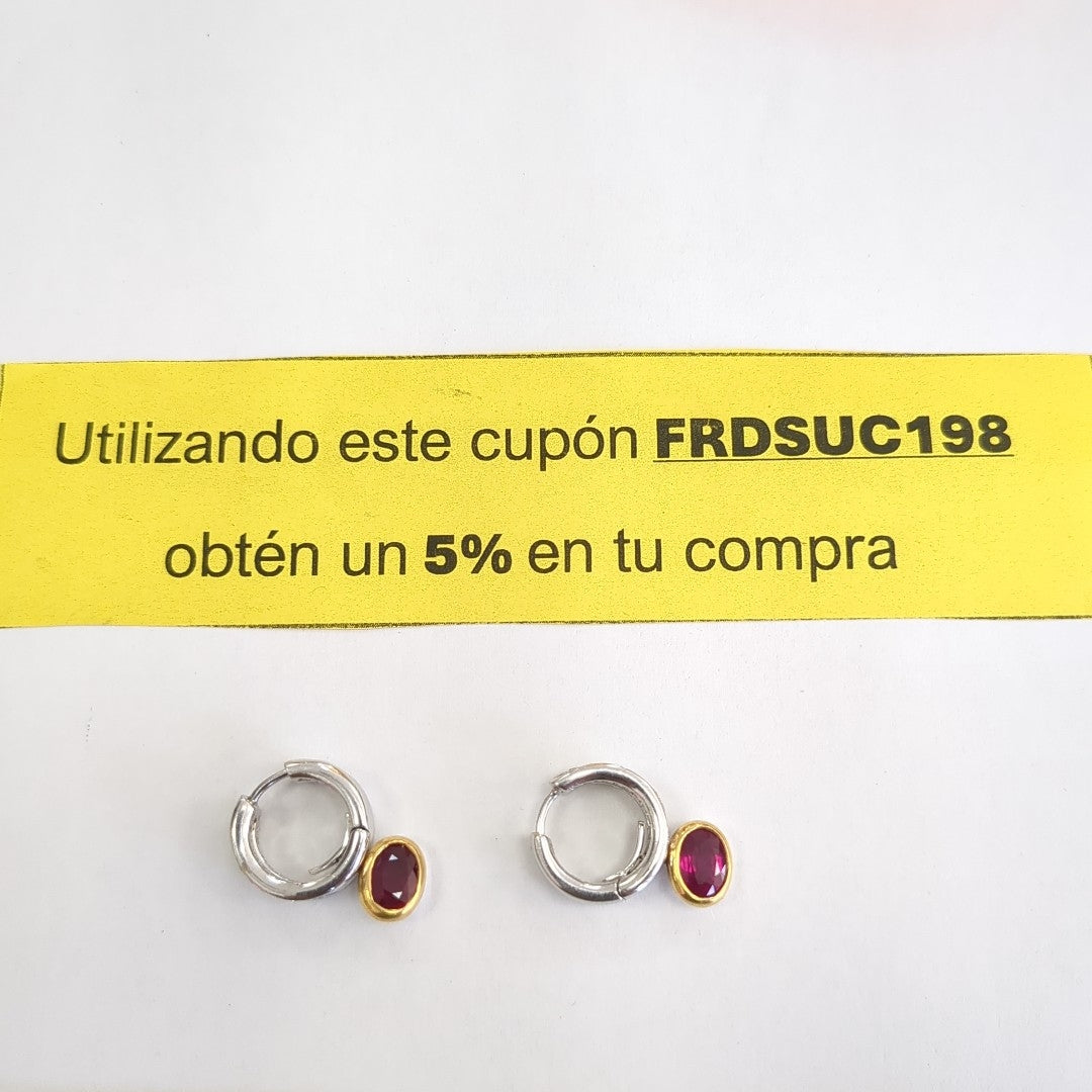 ARRACADAS PAR ORO COMBINADO 18 K 10.7 GRMS (SEMINUEVO)