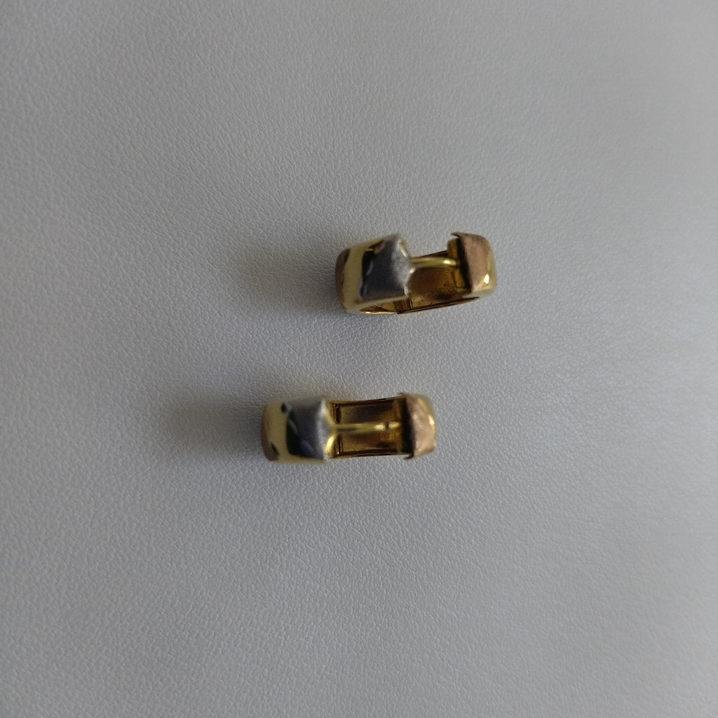 ARRACADAS PAR ORO, ORO COMBINADO 14 K 3.3 GRMS (SEMINUEVO)