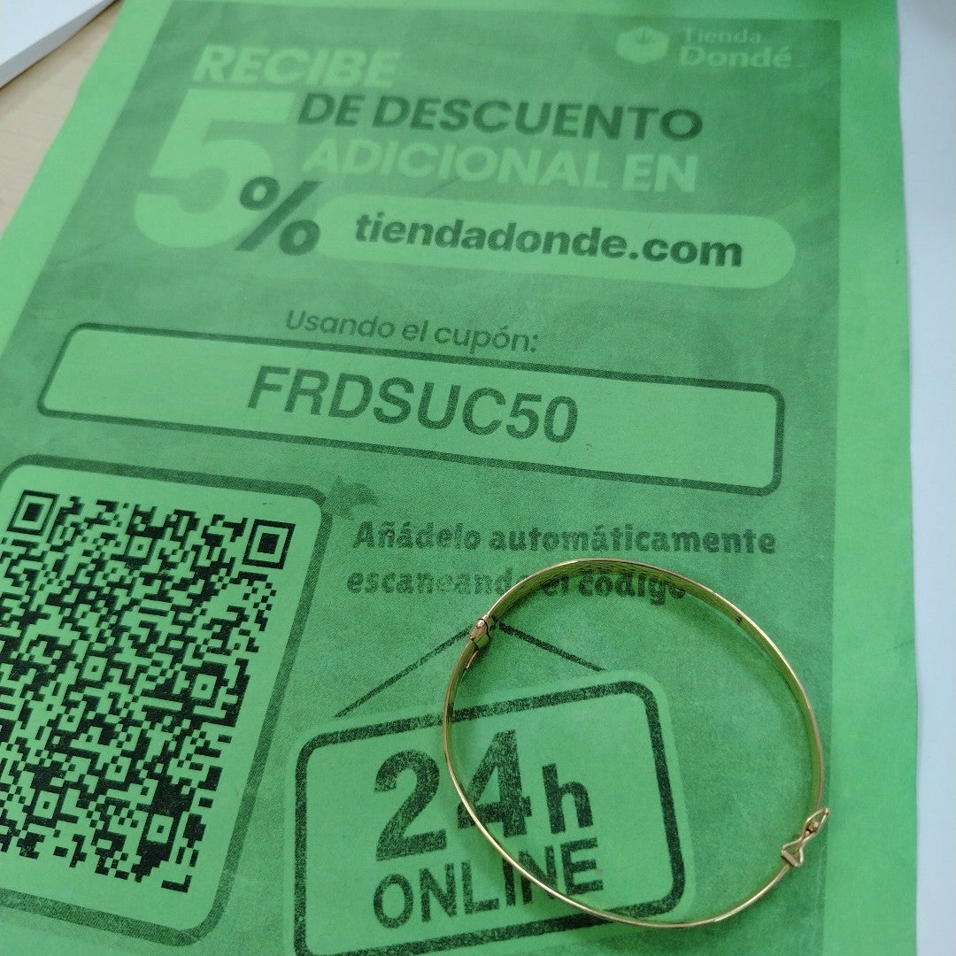 PULSERA RIGIDA ORO 14 K 5.7 GRMS (SEMINUEVO)