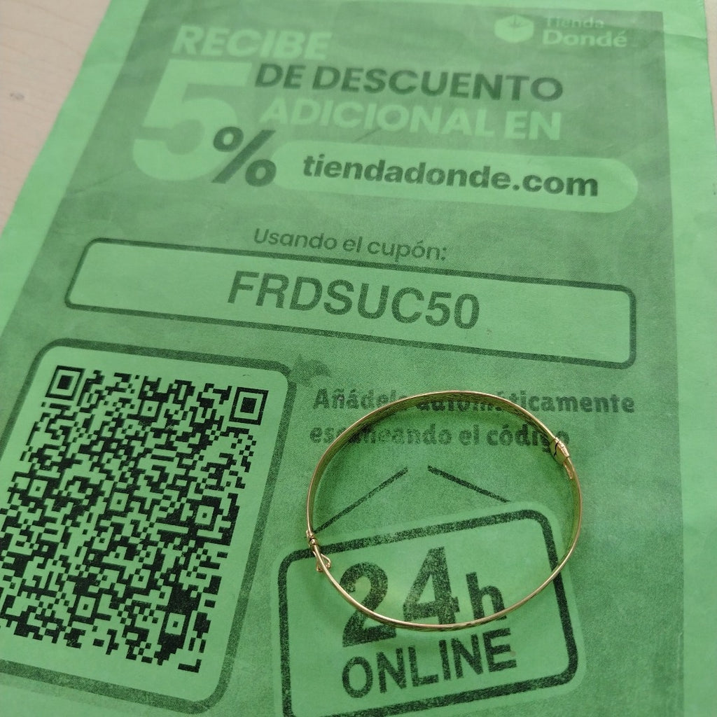 PULSERA RIGIDA ORO 14 K 5.7 GRMS (SEMINUEVO)