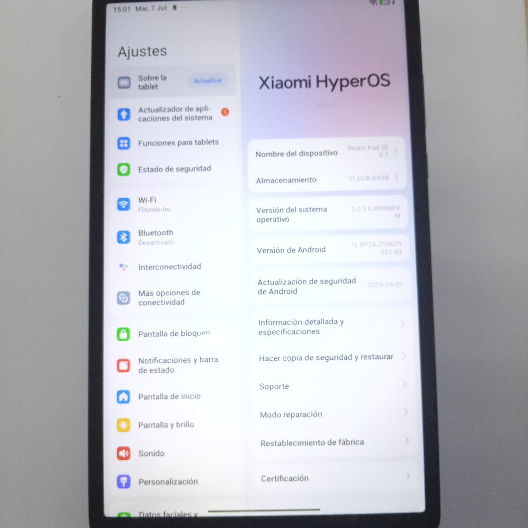 TABLETA XIAOMI REDMI PAD SE 24075RP89G (2024) 64 GB 4 GB RAM (SEMINUEVO)