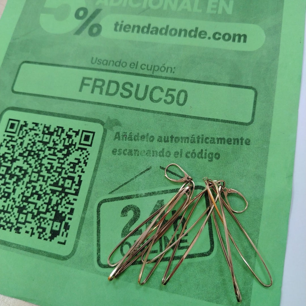 ARETES PAR ORO 14 K 4.6 GRMS (SEMINUEVO)