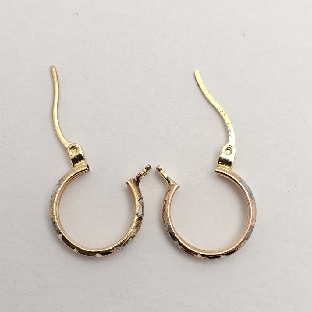 ARRACADAS PAR ORO, ORO COMBINADO 14 K 1.3 GRMS (SEMINUEVO)