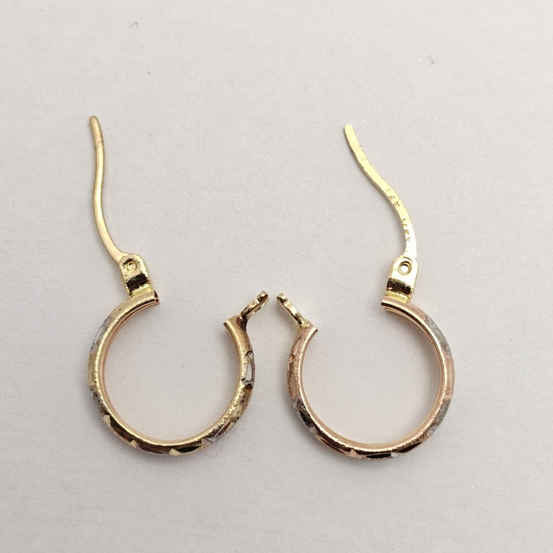 ARRACADAS PAR ORO, ORO COMBINADO 14 K 1.3 GRMS (SEMINUEVO)