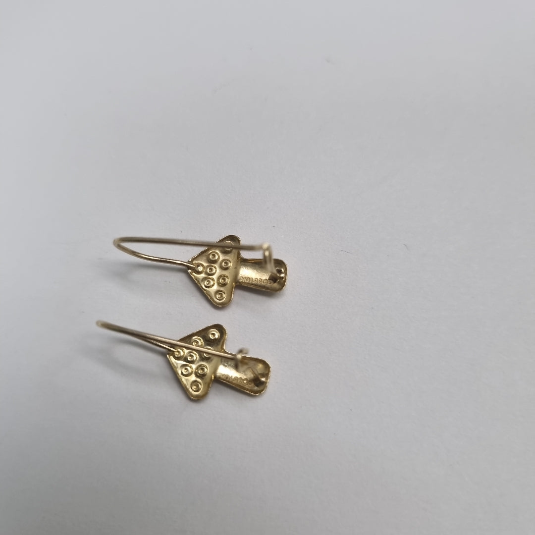 ARETES PAR ORO,ORO COMBINADO 10 K 0,60 GRMS (SEMINUEVO)