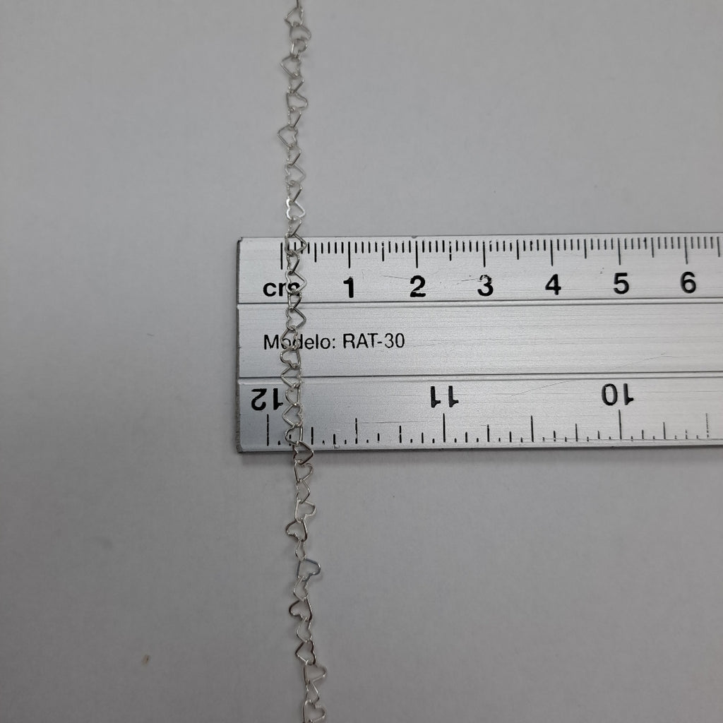 CADENA CORAZONES PLATA .925 60 CM 3.02 GR (NUEVO)