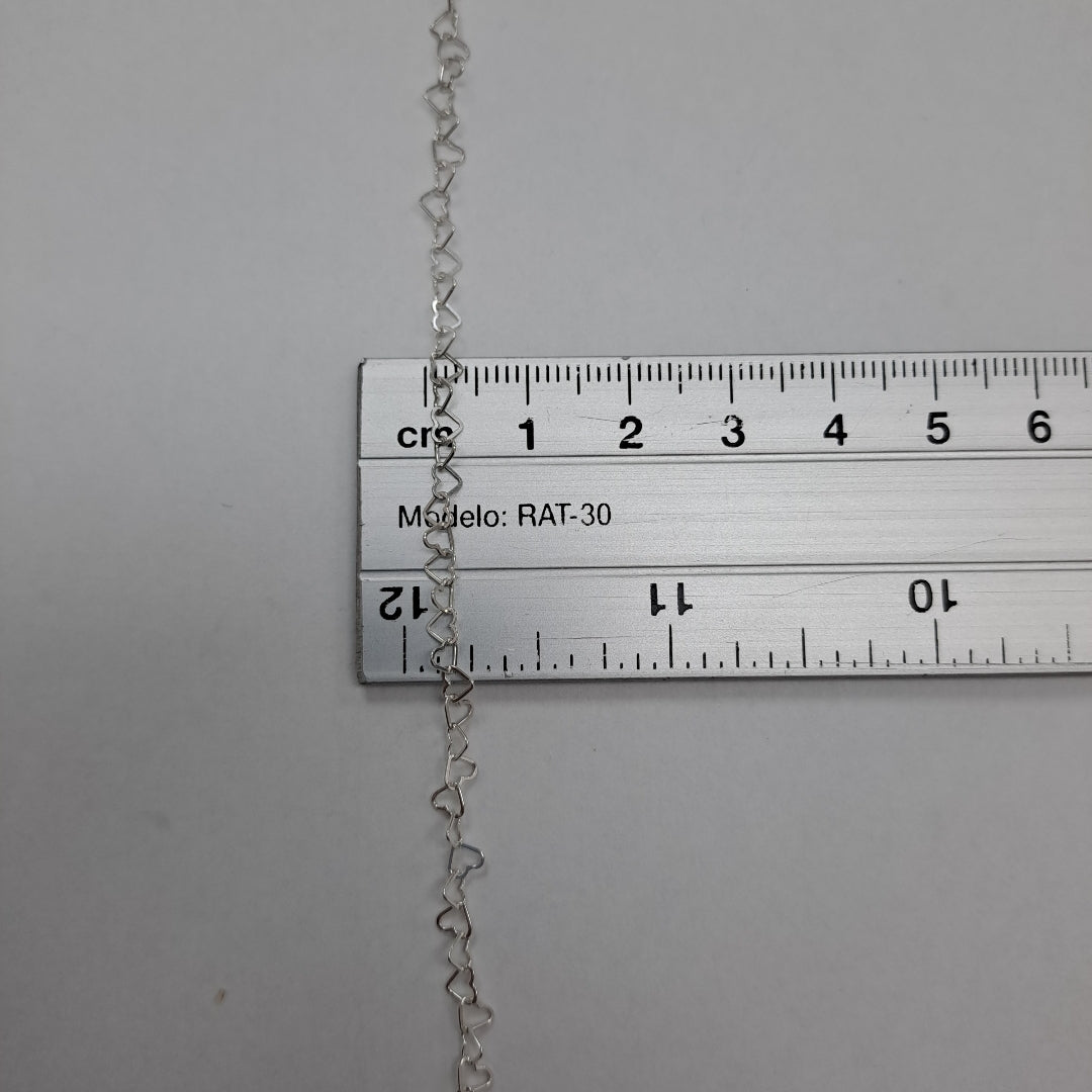 CADENA CORAZONES PLATA .925 60 CM 3.02 GR (NUEVO)