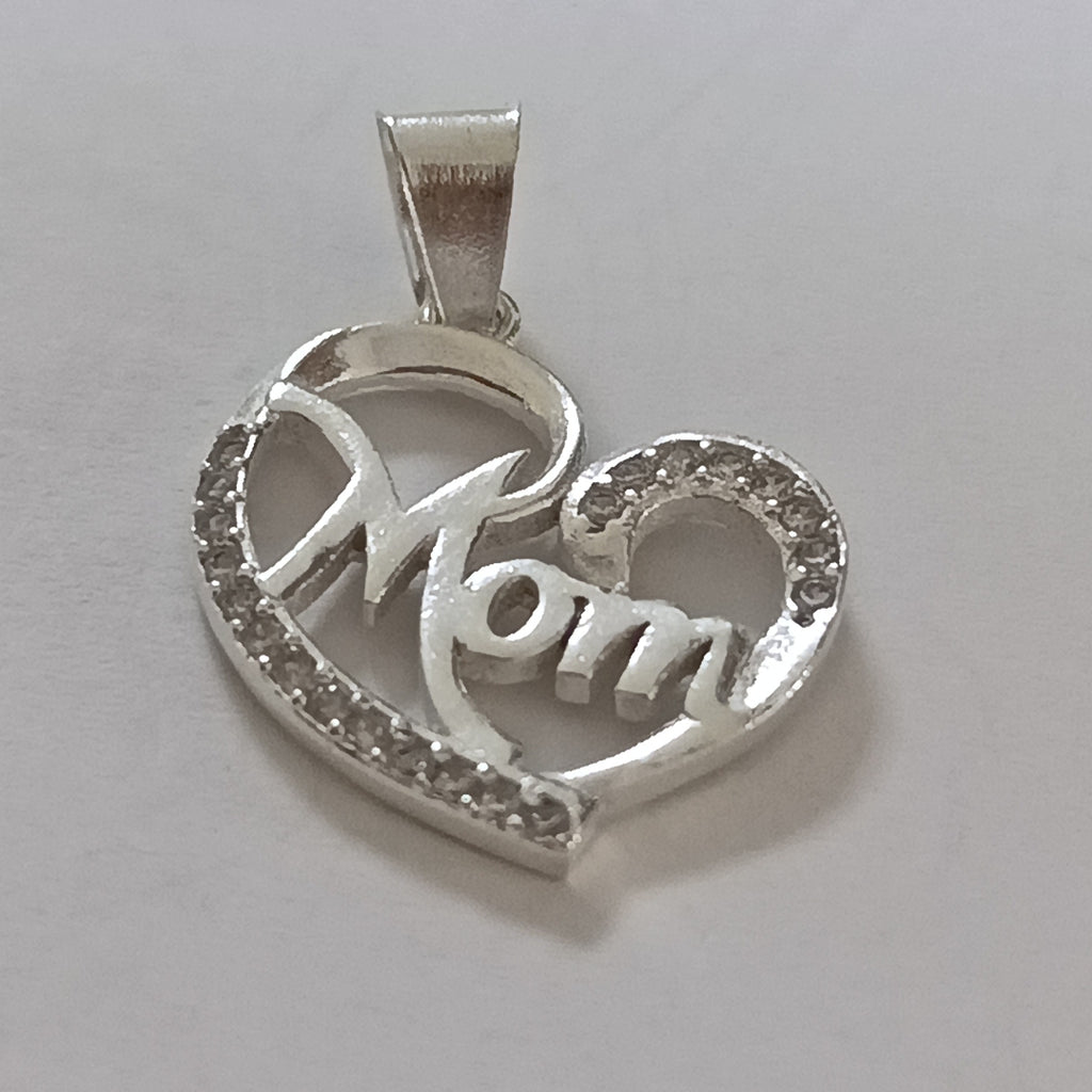 DIJE CORAZON C/CIRCONIAS PLATA .925 3.1 GR (NUEVO)