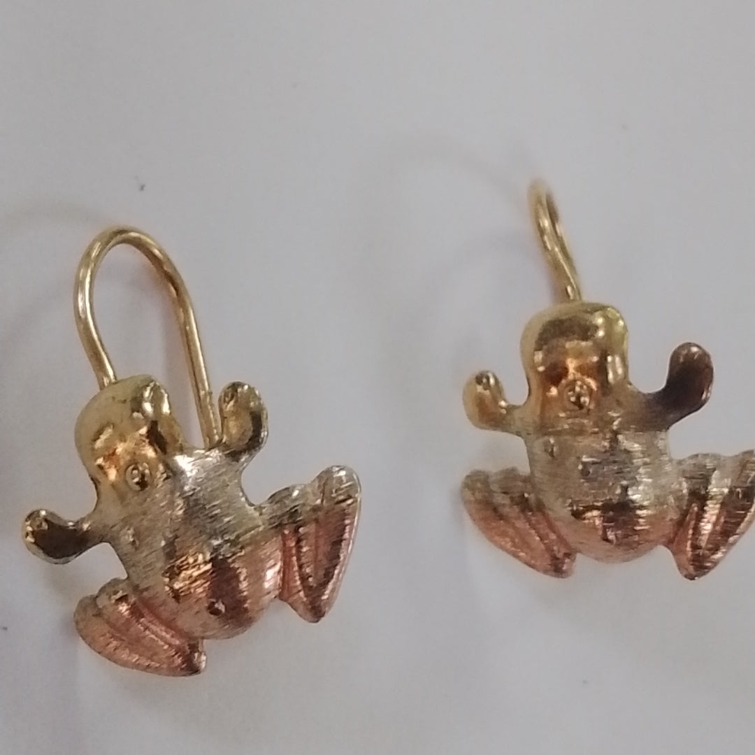 ARETES PAR ORO COMBINADO 10 K 1,20 GRMS (SEMINUEVO)