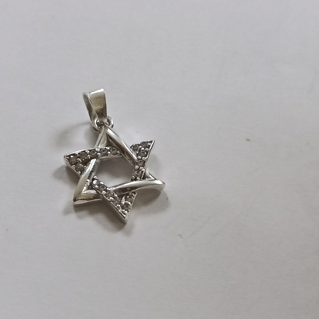 DIJE ESTRELLA DE DAVID C/CIRCONIAS PLATA .925 2.6 GR (NUEVO)