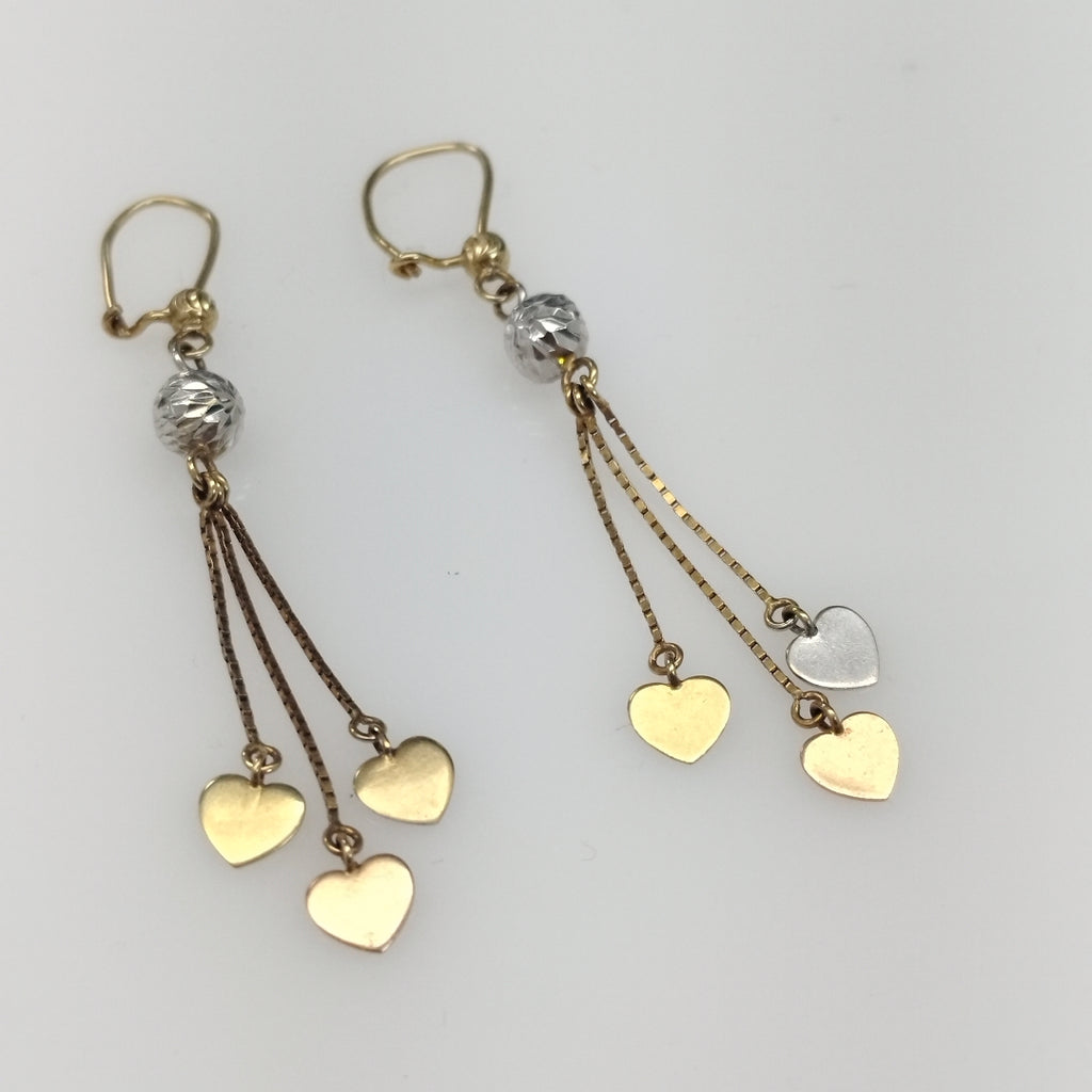 ARETES PAR ORO COMBINADO 14 K 2 GRMS (SEMINUEVO)