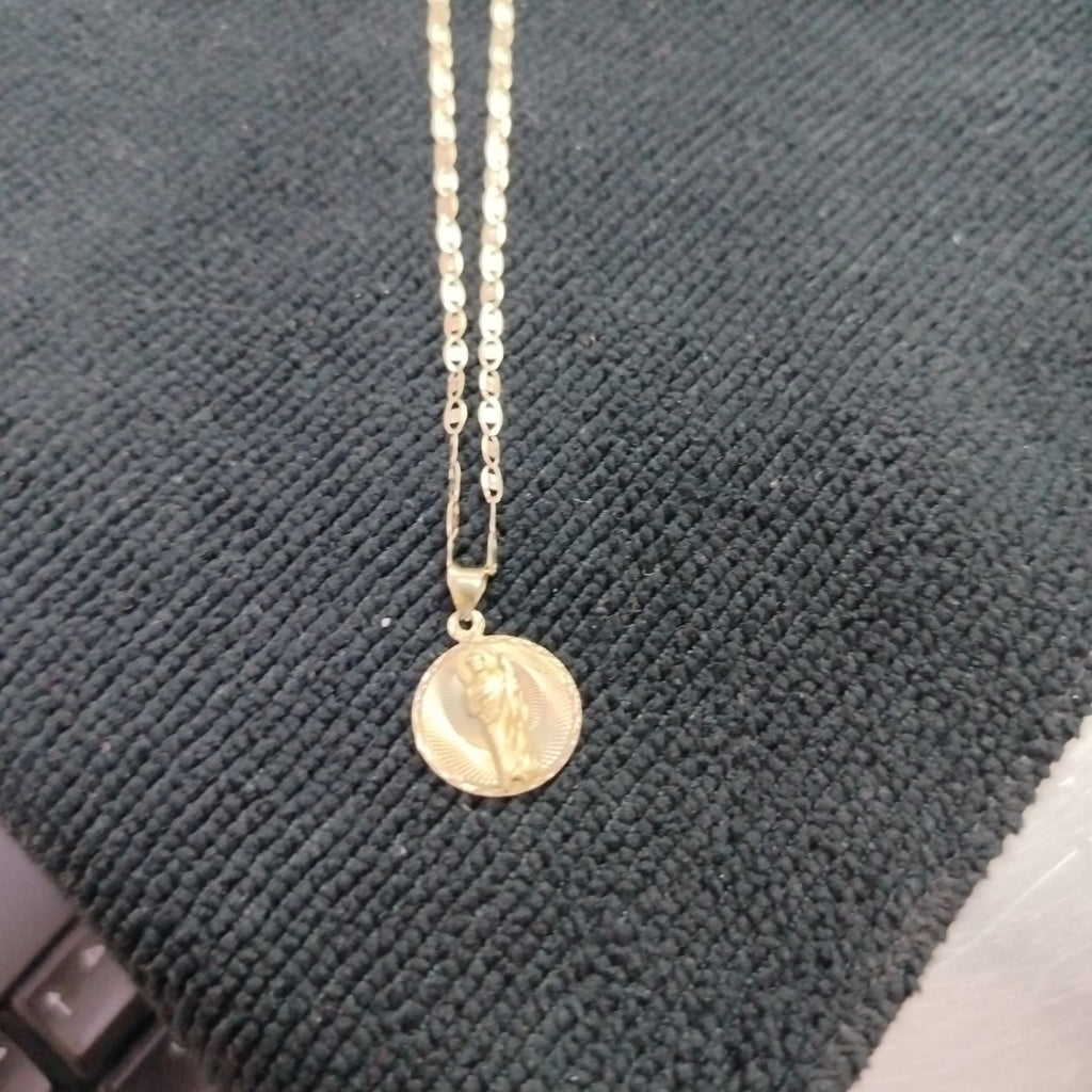 CADENA, MEDALLA RELIGIOSA ORO COMBINADO 10 K 4.2 GRMS (SEMINUEVO)