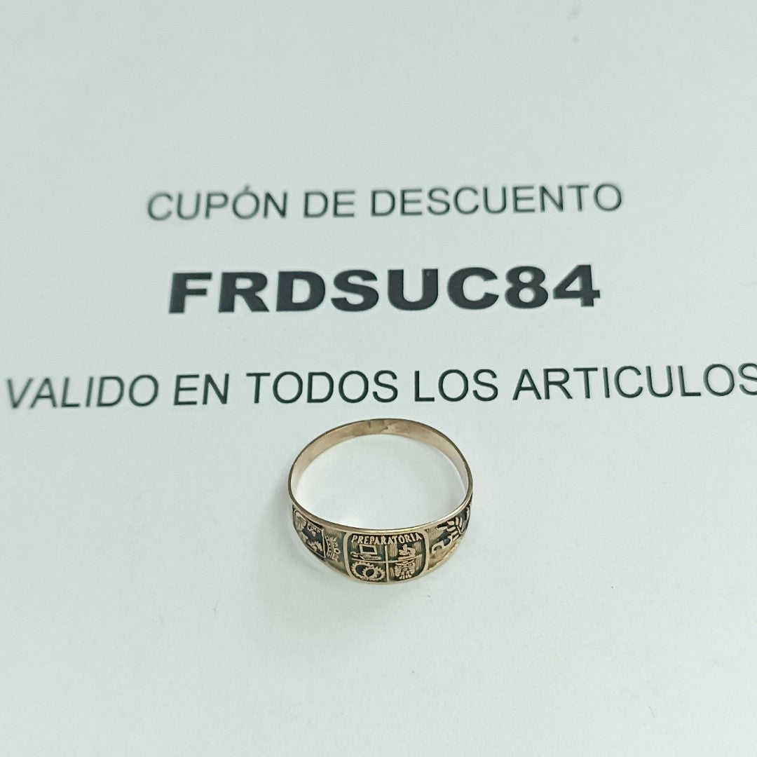 ANILLO DE GRADUACIÓN ORO 8 K 1.5 GRMS (SEMINUEVO)