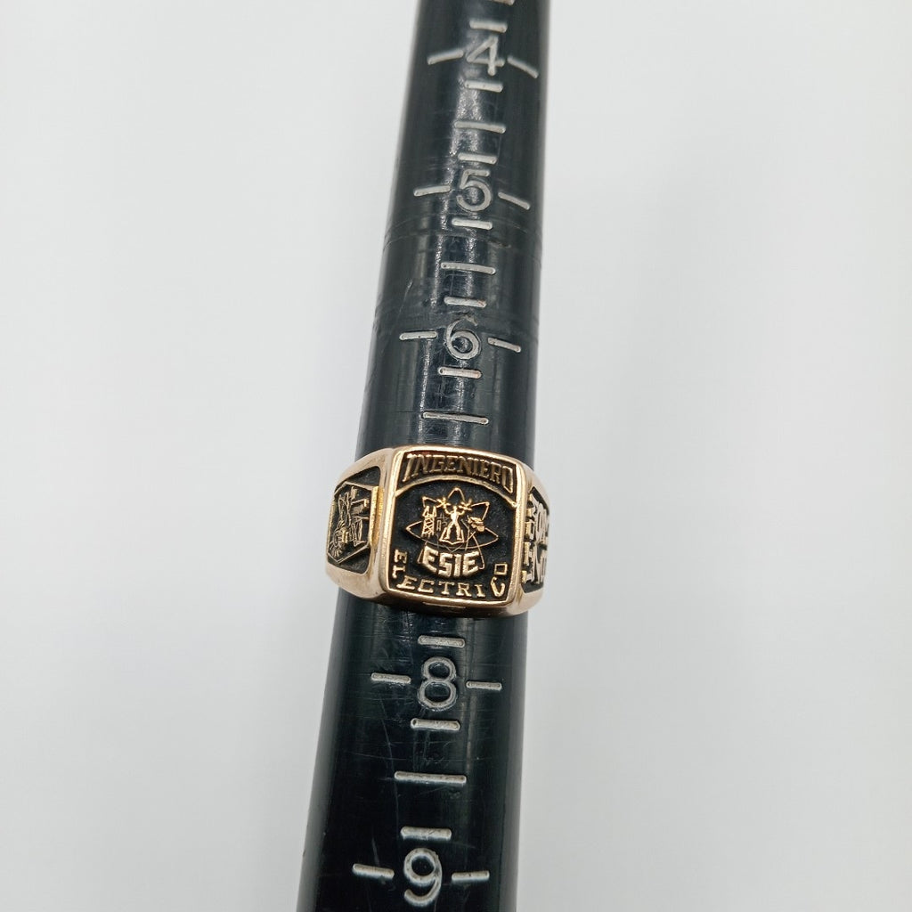 ANILLO DE GRADUACIÓN ORO 10 K 11.5 GRMS (SEMINUEVO)