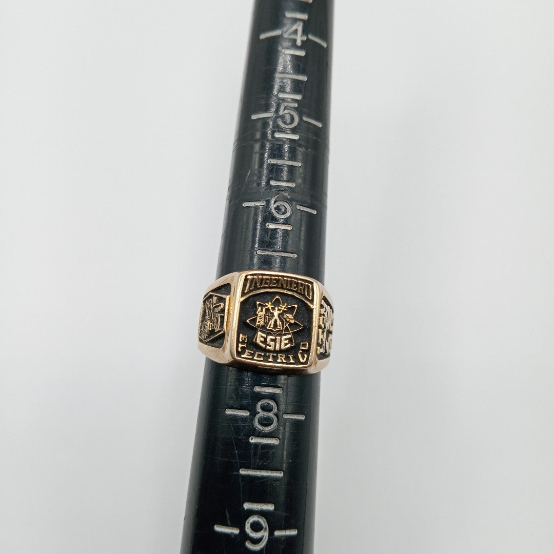 ANILLO DE GRADUACIÓN ORO 10 K 11.5 GRMS (SEMINUEVO)