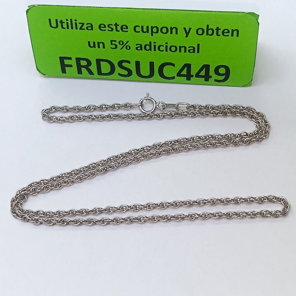 CADENA ORO, ORO BLANCO 14 K 3.3 GRMS (SEMINUEVO)