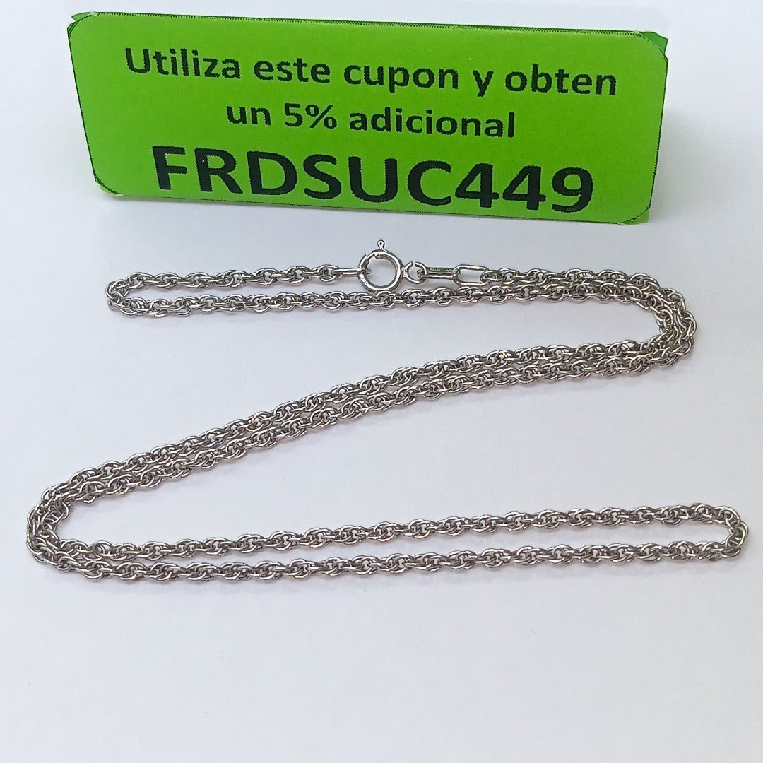 CADENA ORO, ORO BLANCO 14 K 3.3 GRMS (SEMINUEVO)