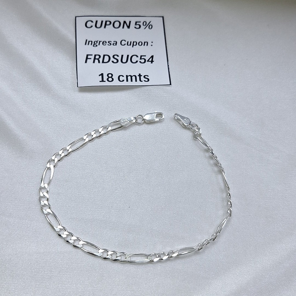 PULSERA 3X1 PLATA .925 18 CM 4.43 GR (NUEVO)