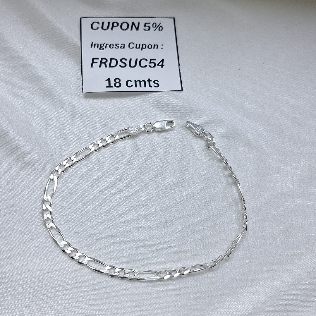 PULSERA 3X1 PLATA .925 18 CM 4.43 GR (NUEVO)