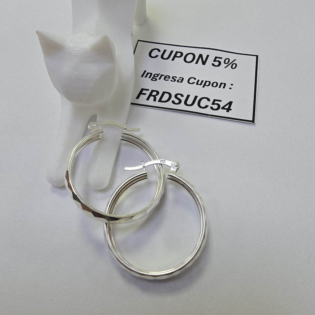 ARETES ARRACADAS FACETADAS PLATA .925 2.6 GR (NUEVO)