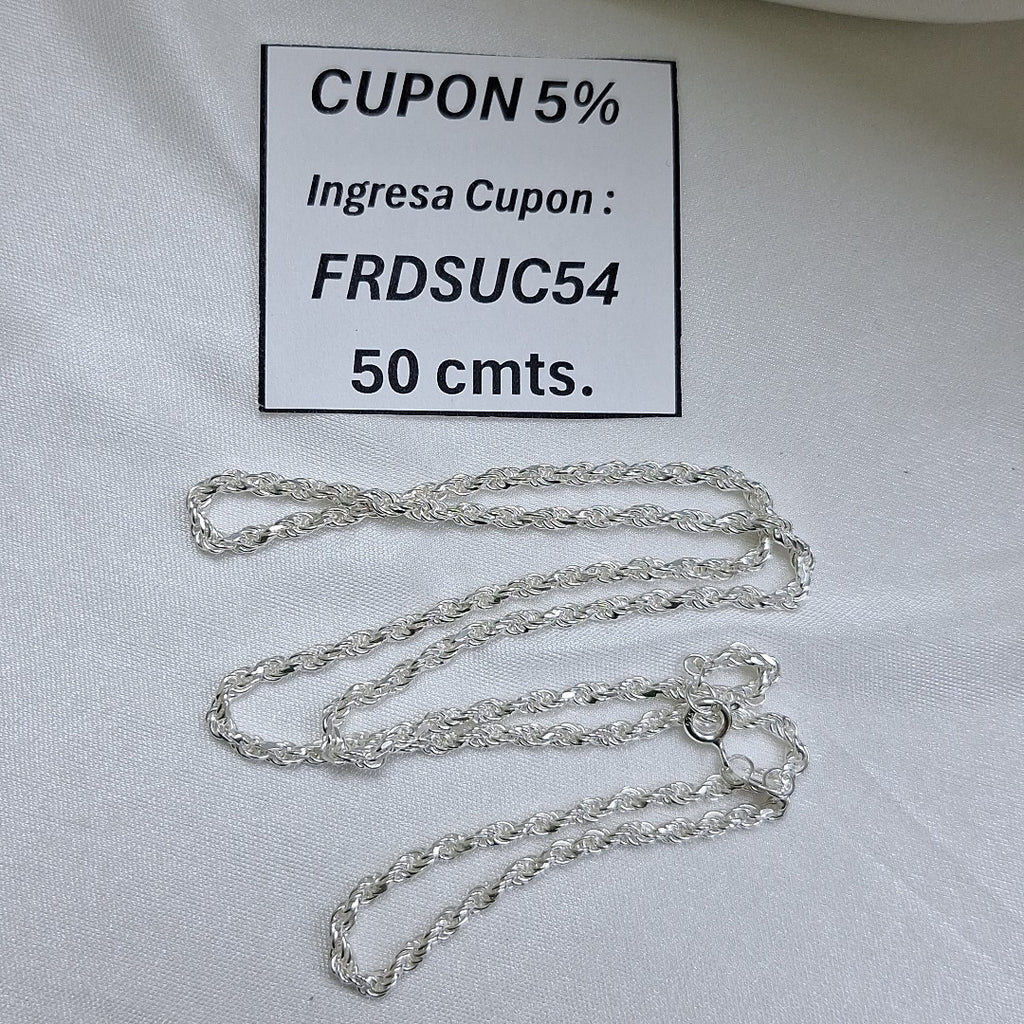 CADENA TORZAL PLATA .925 50 CM 8.52 GR (NUEVO)
