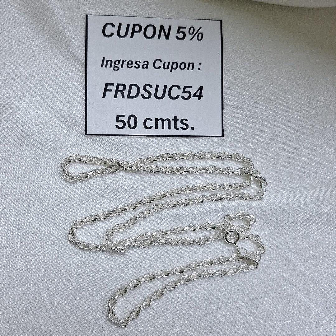 CADENA TORZAL PLATA .925 50 CM 8.52 GR (NUEVO)