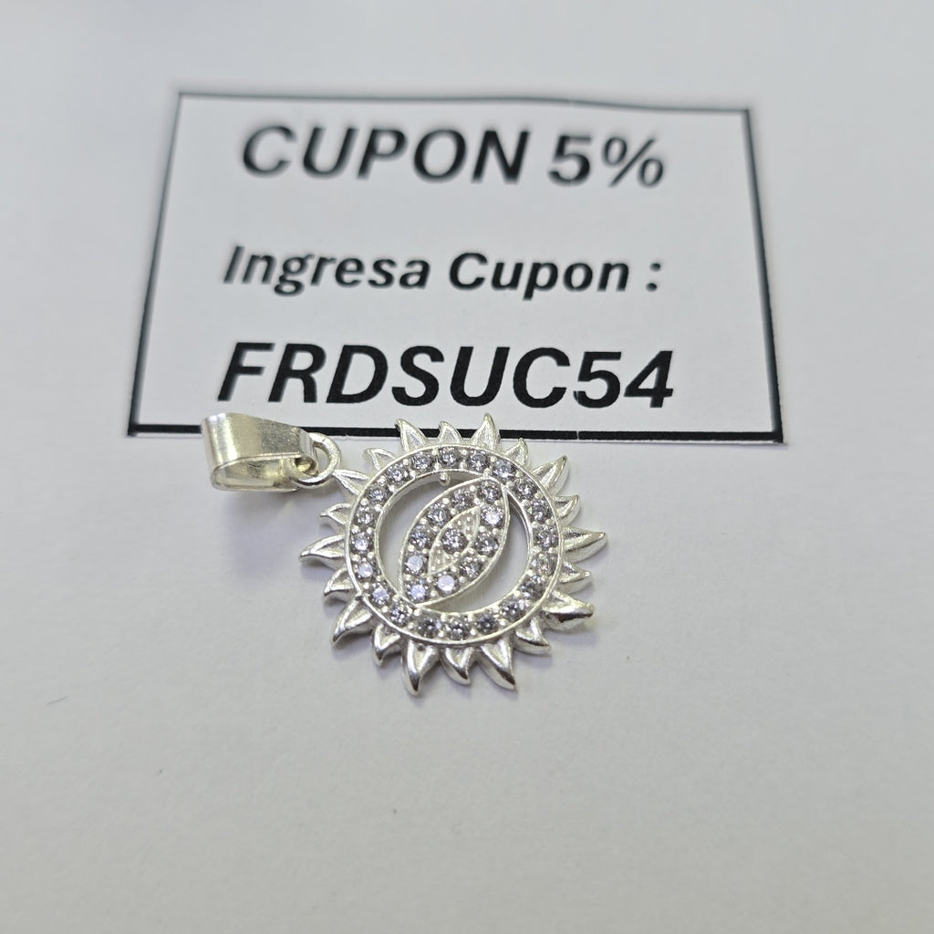DIJE OJO MAGICO CON CIRCONIAS PLATA .925 2 GR (NUEVO)