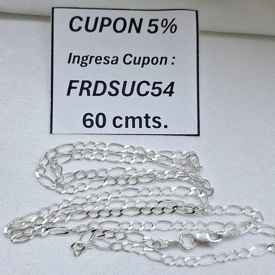 CADENA 3X1 PLATA .925 60 CM 4.72 GR (NUEVO)