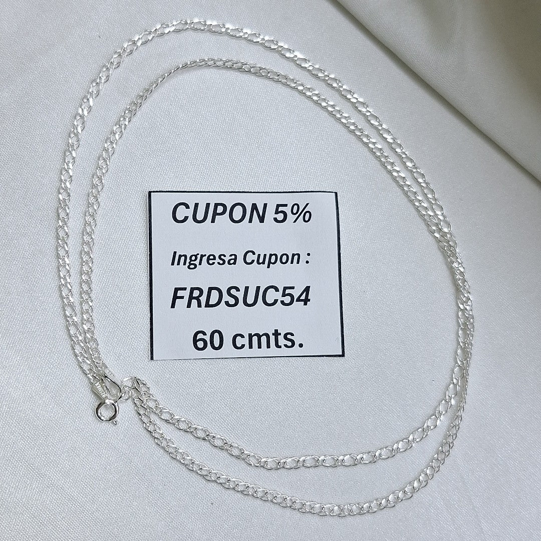 CADENA DOBLE ESLABON PLATA .925 60 CM 4.23 GR (NUEVO)