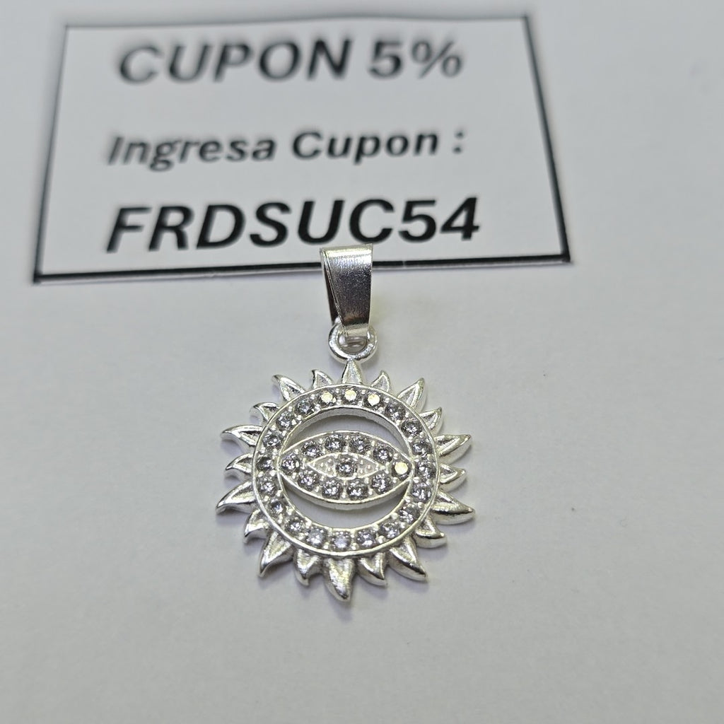 DIJE OJO MAGICO CON CIRCONIAS PLATA .925 2 GR (NUEVO)