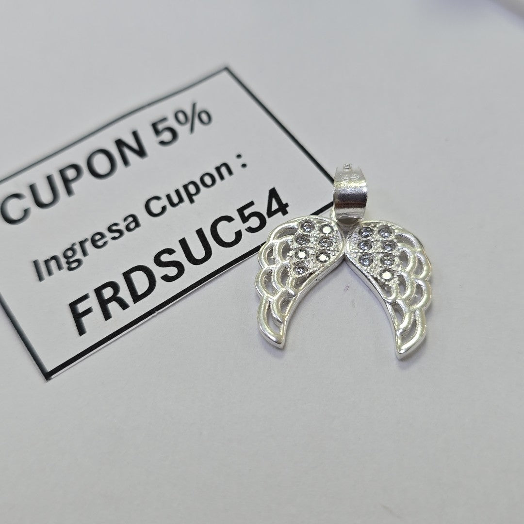 DIJE ALAS C/CIRCONIAS PLATA .925 2.4 GR (NUEVO)