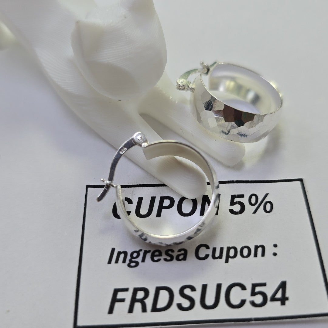 ARETES ARRACADAS FACETADAS PLATA .925 2.9 GR (NUEVO)