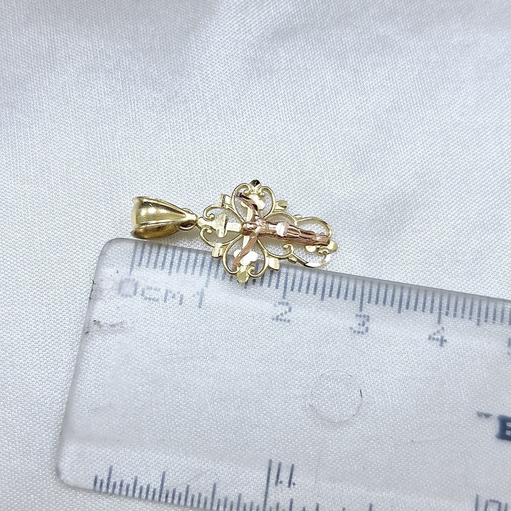 CRUCIFIJO ORO PLATINO 14 K 1,40 GRMS (SEMINUEVO)