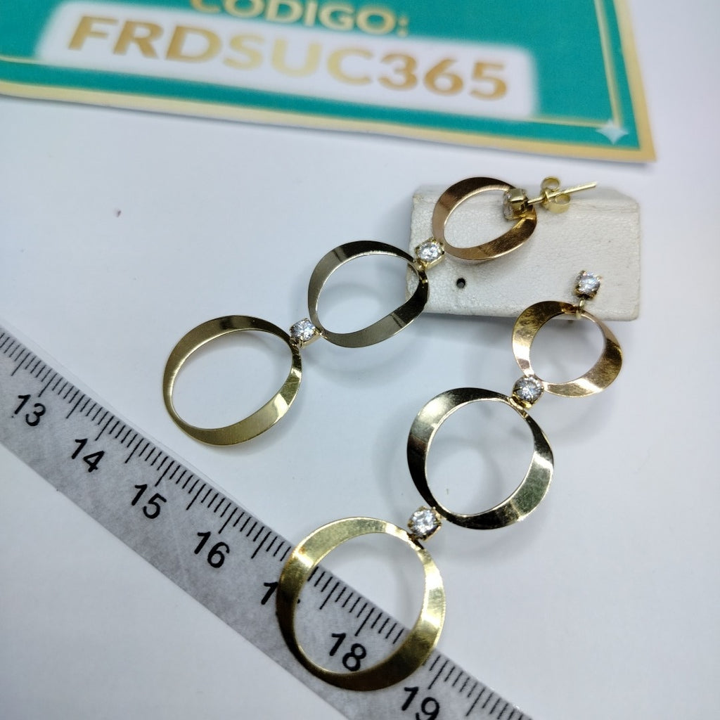 BROQUELES PAR ORO,ORO COMBINADO 14 K 3,40 GRMS (SEMINUEVO)