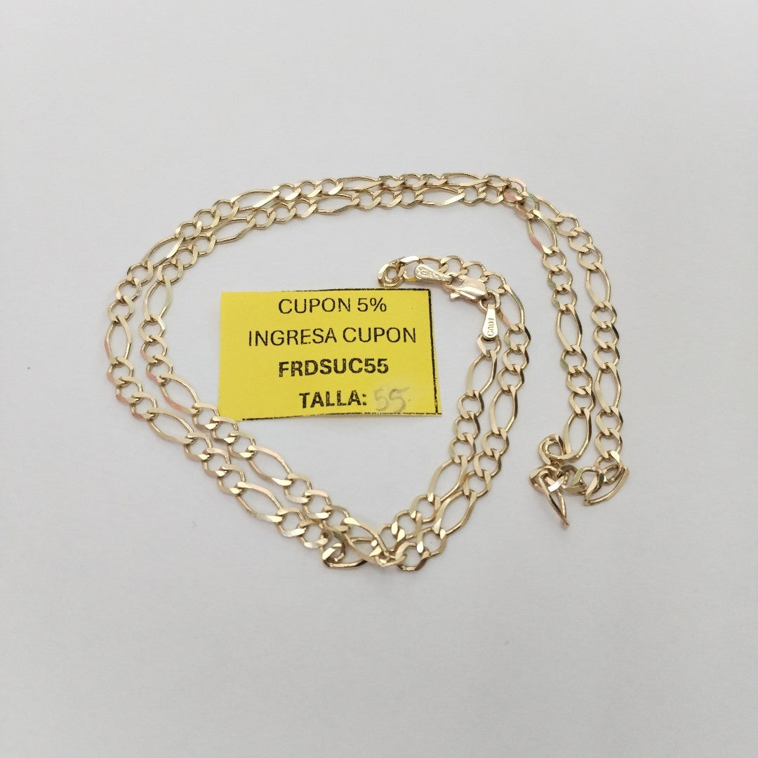 CADENAS TEJIDO 3X1 ORO 10K 55 CM 7 GR (NUEVO)