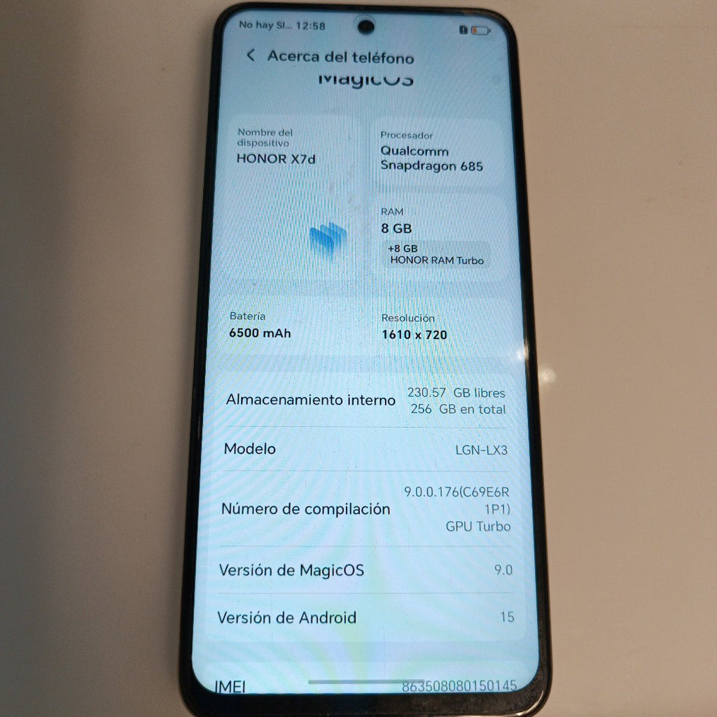 CELULAR HONOR X7D LGN-LX3 (2025) 256 GB 8 GB RAM (SEMINUEVO)