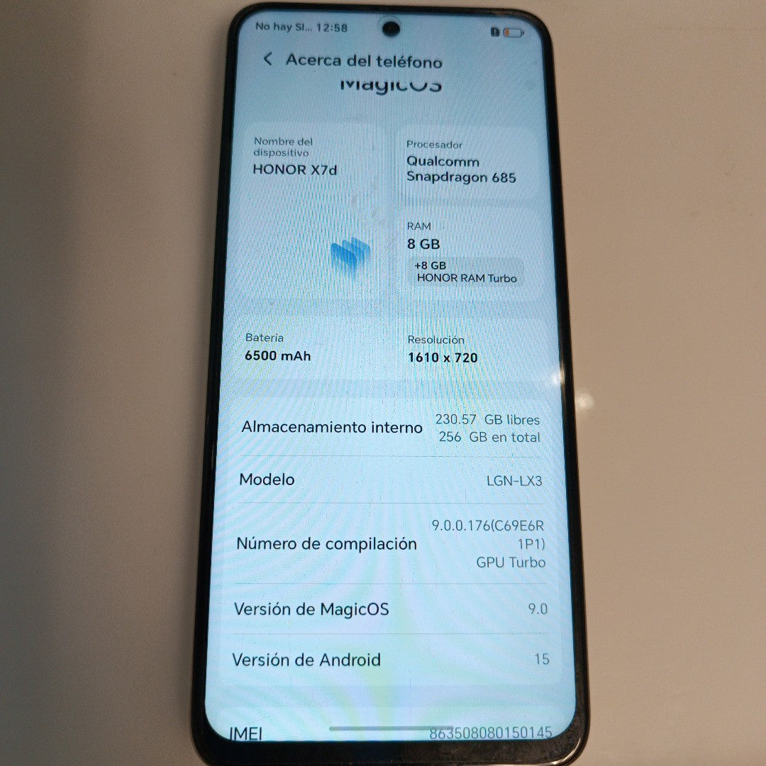 CELULAR HONOR X7D LGN-LX3 (2025) 256 GB 8 GB RAM (SEMINUEVO)