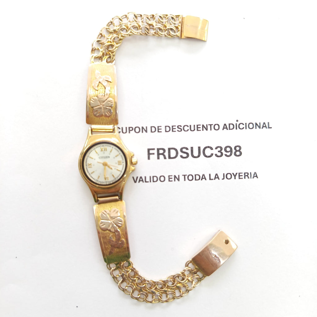 RELOJ CAJA ACERO PULSO ORO ORO 10 K 17.6 GRMS (SEMINUEVO)