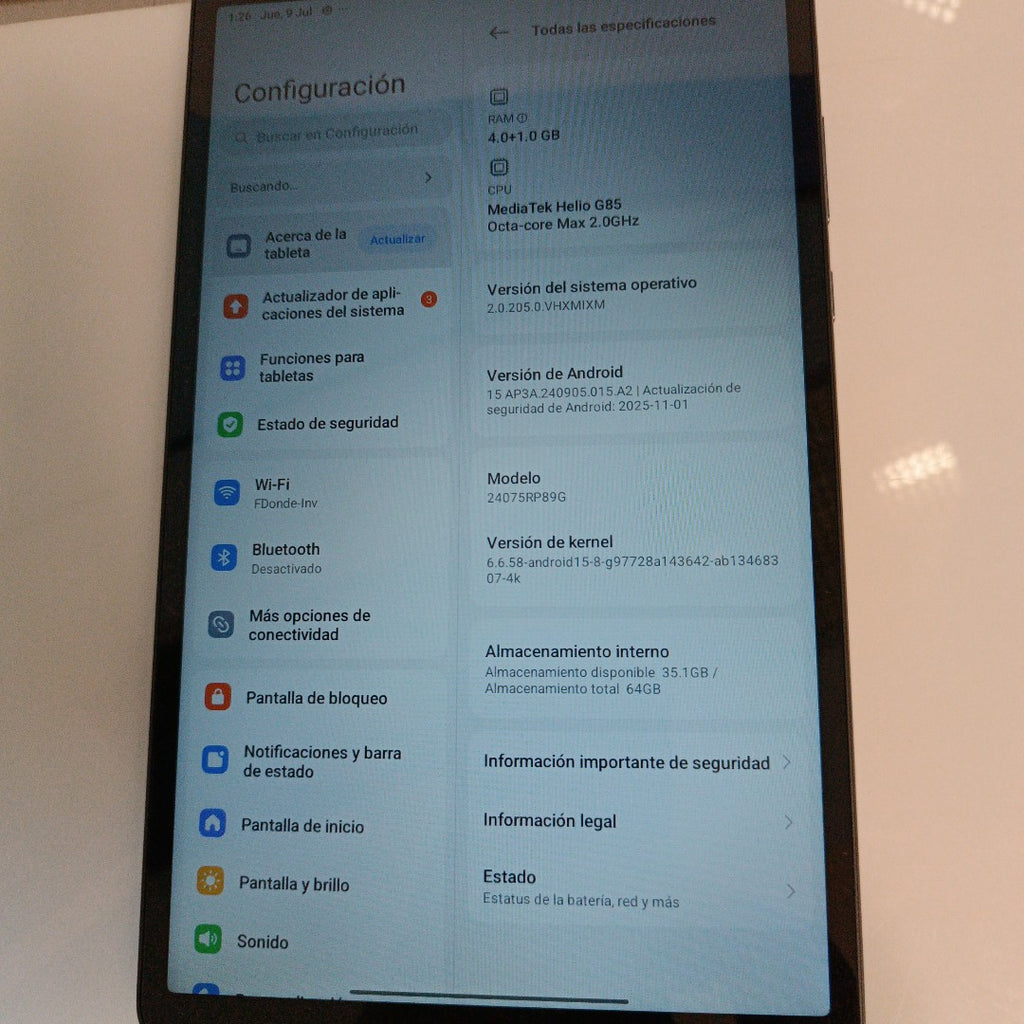TABLETA XIAOMI REDMI PAD SE 24075RP89G (2024) 64 GB 4 GB RAM (SEMINUEVO)