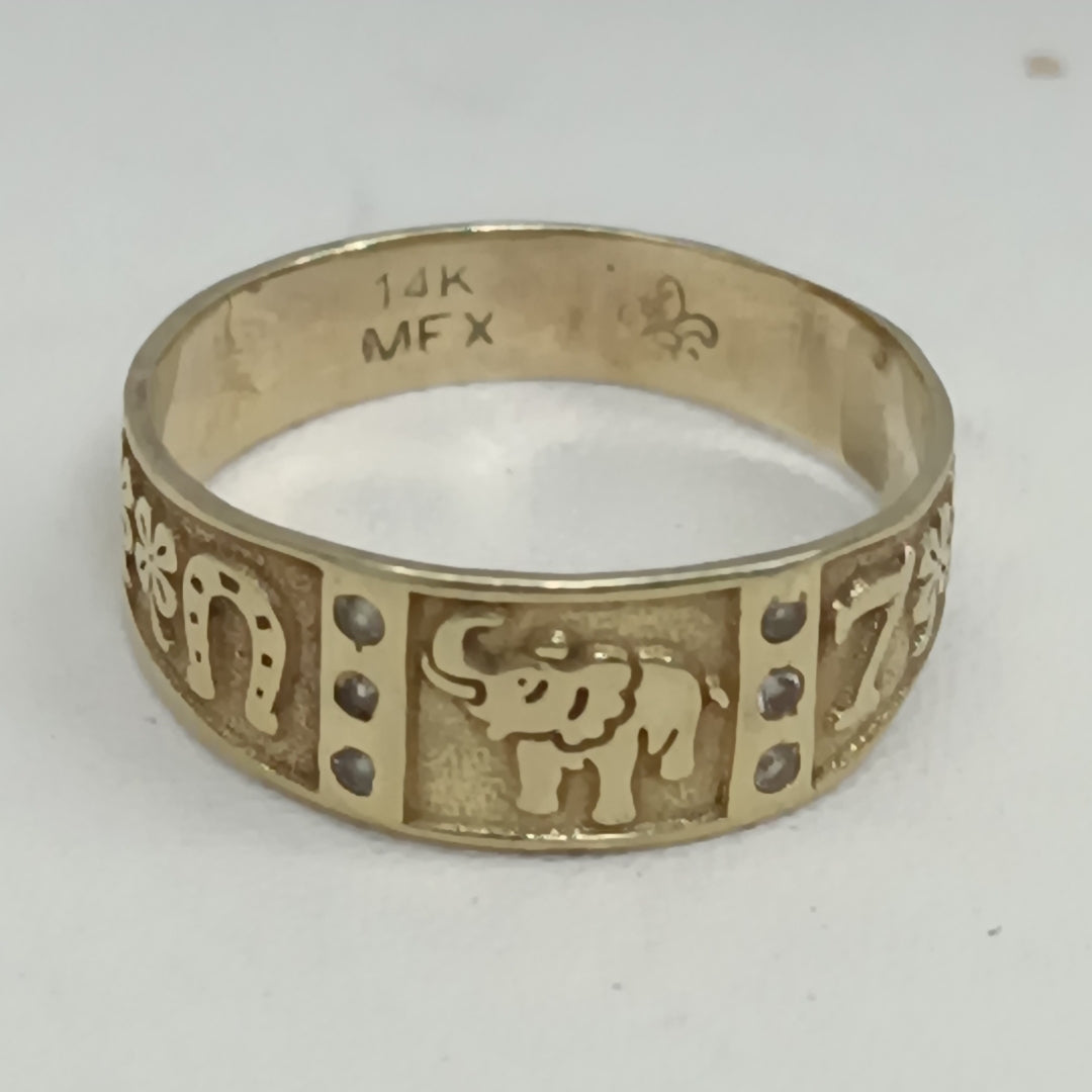 ARGOLLA DE LA SUERTE ORO 14 K 2.2 GRMS (SEMINUEVO)